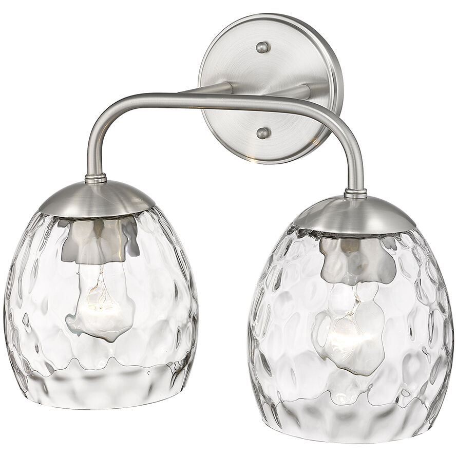 Gallos 2 Light 15.13 inch Brushed Nickel Vanity Light Wall Light